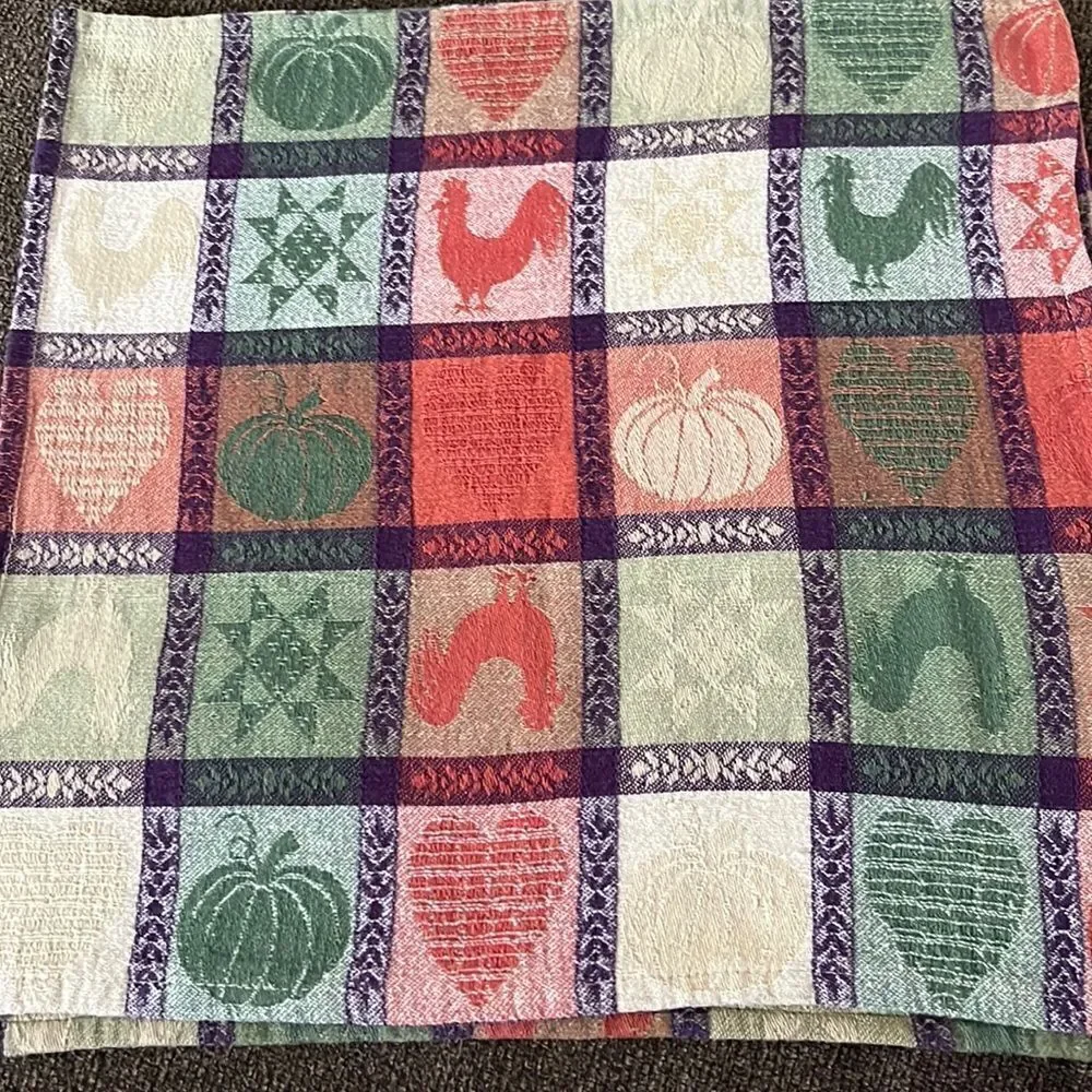 Autumnal2 Farmhouse Set of 4 Dinner Square Cloth Napkins- 16” by 16”